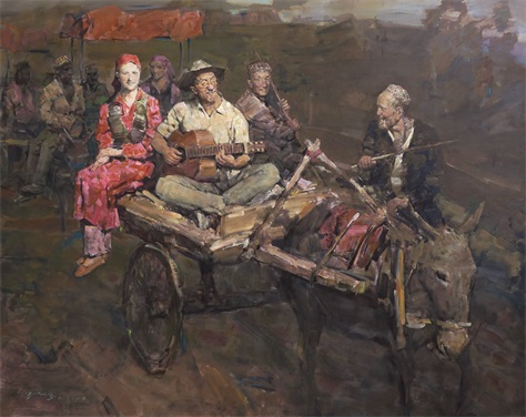 王洛宾和他的西行慢歌 郭北平  200 cm×300 cm 布面油画 2017年