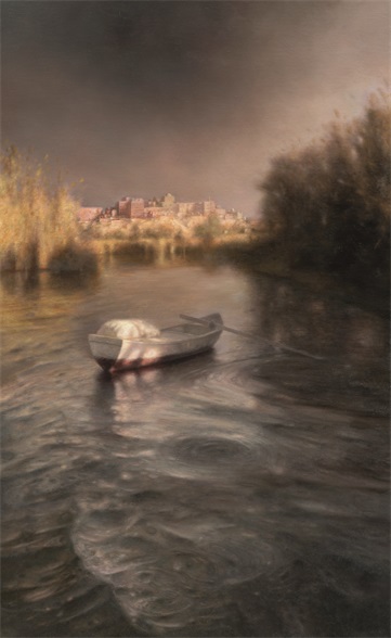 马琳 《尼罗河的黄昏》 布面油画 130 cm×80 cm  2017年